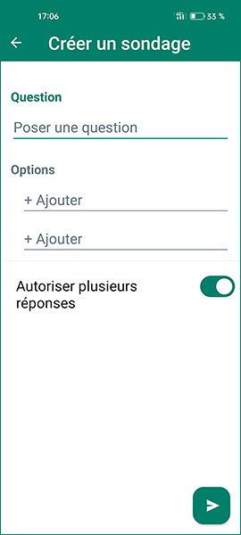 Comment faire un sondage sur WhatsApp étape 2